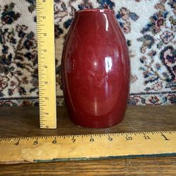 Vintage Scheurich Red Ambre Vase Made in Germany Glazed #629-18