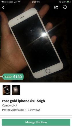 iphone 6s+ rose gold