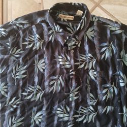 Men's Black And Blue Hawaiian Shirt 