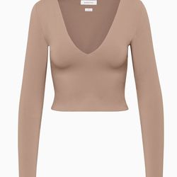 Aritzia Babaton Contour V-Neck Longsleeve