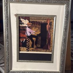 Decorative Picture of Jazz Piano and Elegant Lady. 13x16