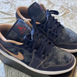 Nike Air Jordan 1 Size 8.5 Low Top SE Denim Men Used DH1259-400
