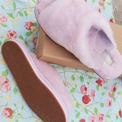 NIB Womens Ugg Slippers Sz 8 Pink Annia Peep Toe