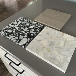 Natural Quartz and Marble Serving boards, Gloss  10" x 10" x 3/4”