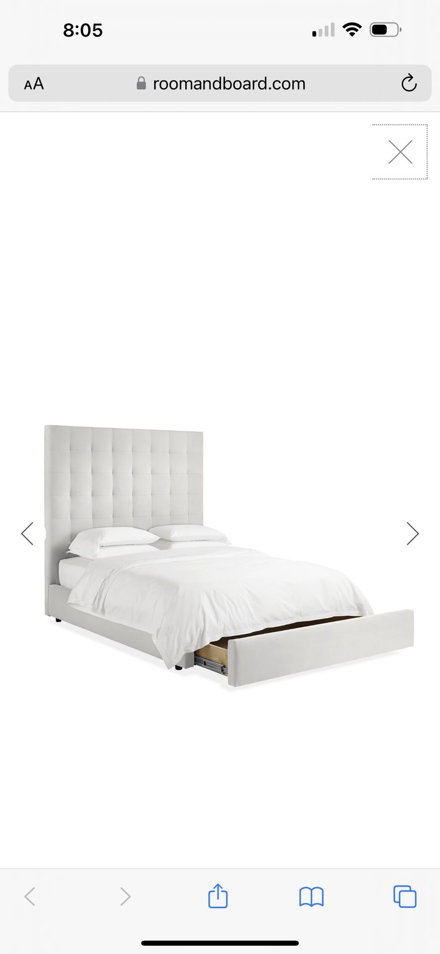 Room And Board Avery Storage Bed King White