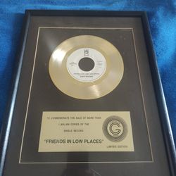 Garth Brooks "Friends In Low Places" Gold Vinyl Record (Framed)
