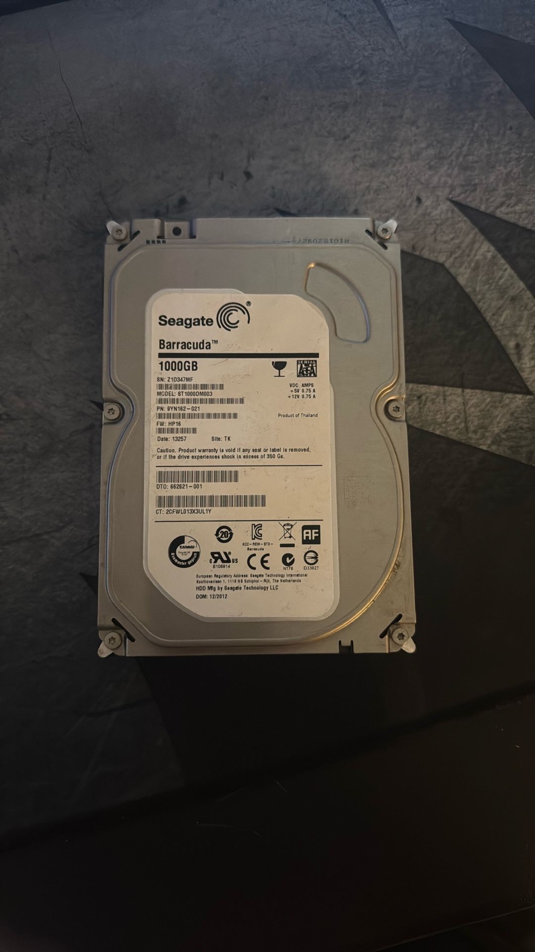 1TB Harddrive - Seagate Barracuda