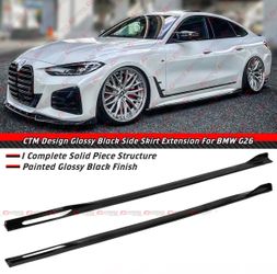 21-26 BMW G26 M440i Gloss Black Side Skirt Extensions