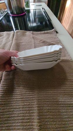 Set of 6 White Ceramic Dishes