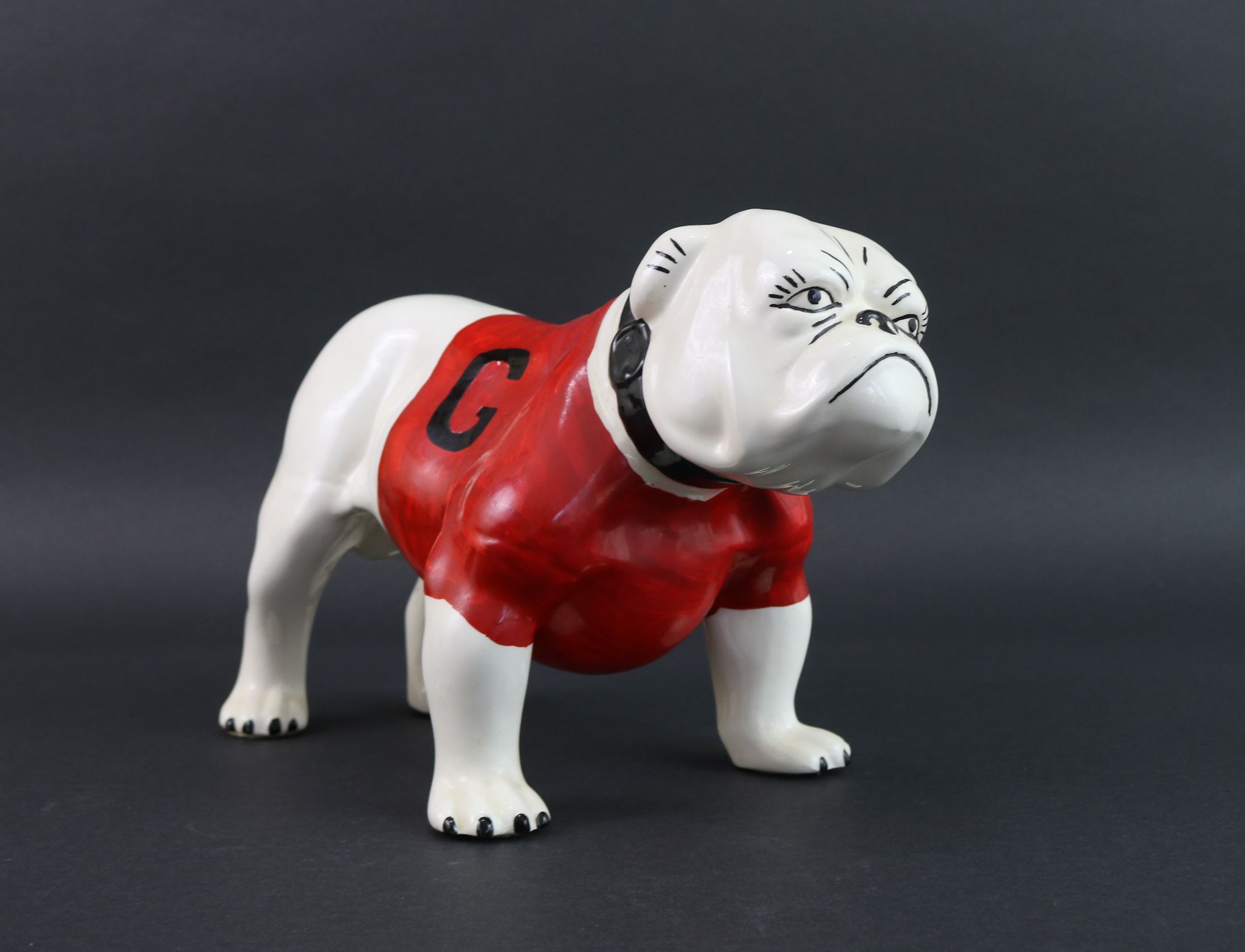Vintage 1980's University of UGA Bulldog Ceramic Dog Mascot Hand Painted for Sale in