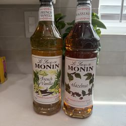 Monin French Vanilla and Hazelnut Syrups