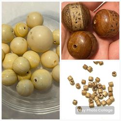 Lot Of Various Wood Beads