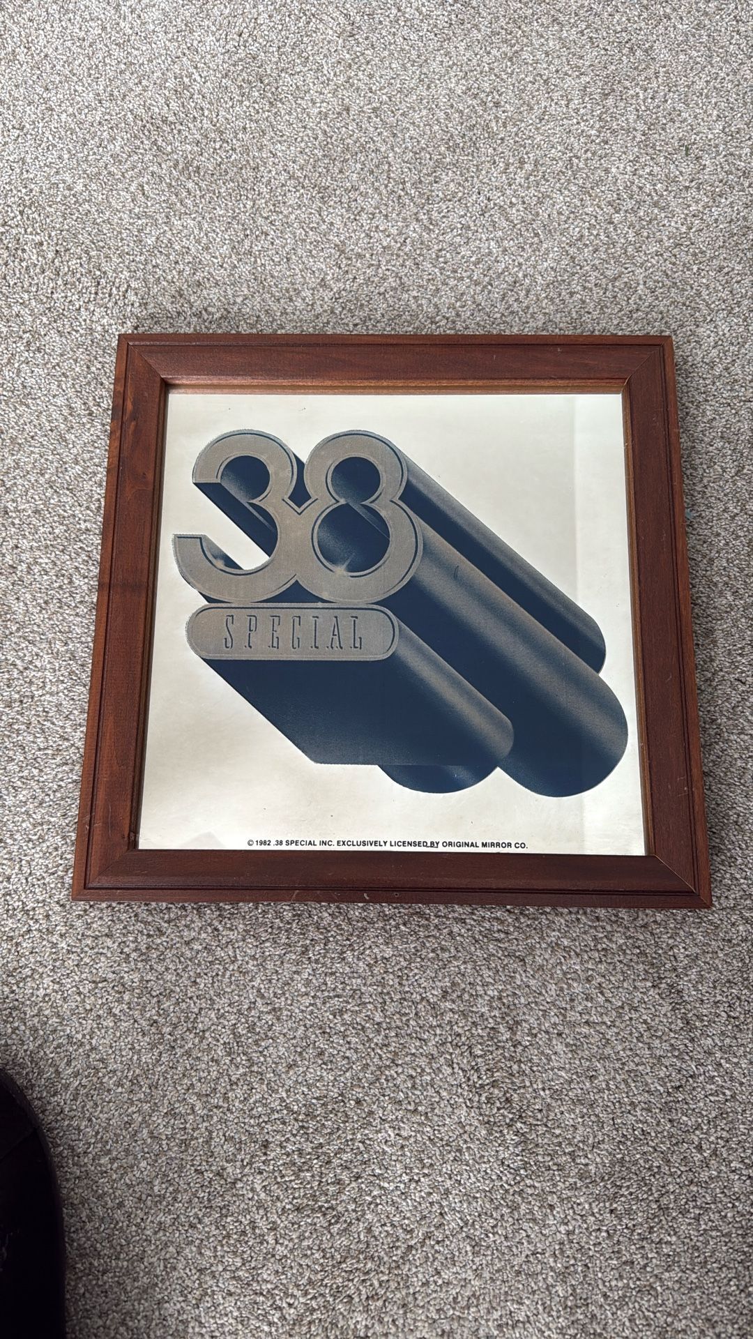 RARE Vintage Wood Framed 38 Special Rock Band Carnival Mirror