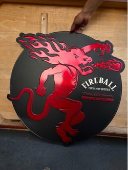 Fireball Whiskey metal display