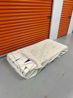 Twin Mattress with Geometric Print Cover