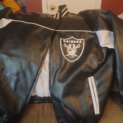 NFL Raiders Leather Jacket (Never Worn)