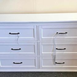 New White 6 Drawer Dresser