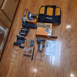 Ridgid 18V 'Octane' Brad Nailer, 'Octane' Compact Router Kit, Batteries, Charger