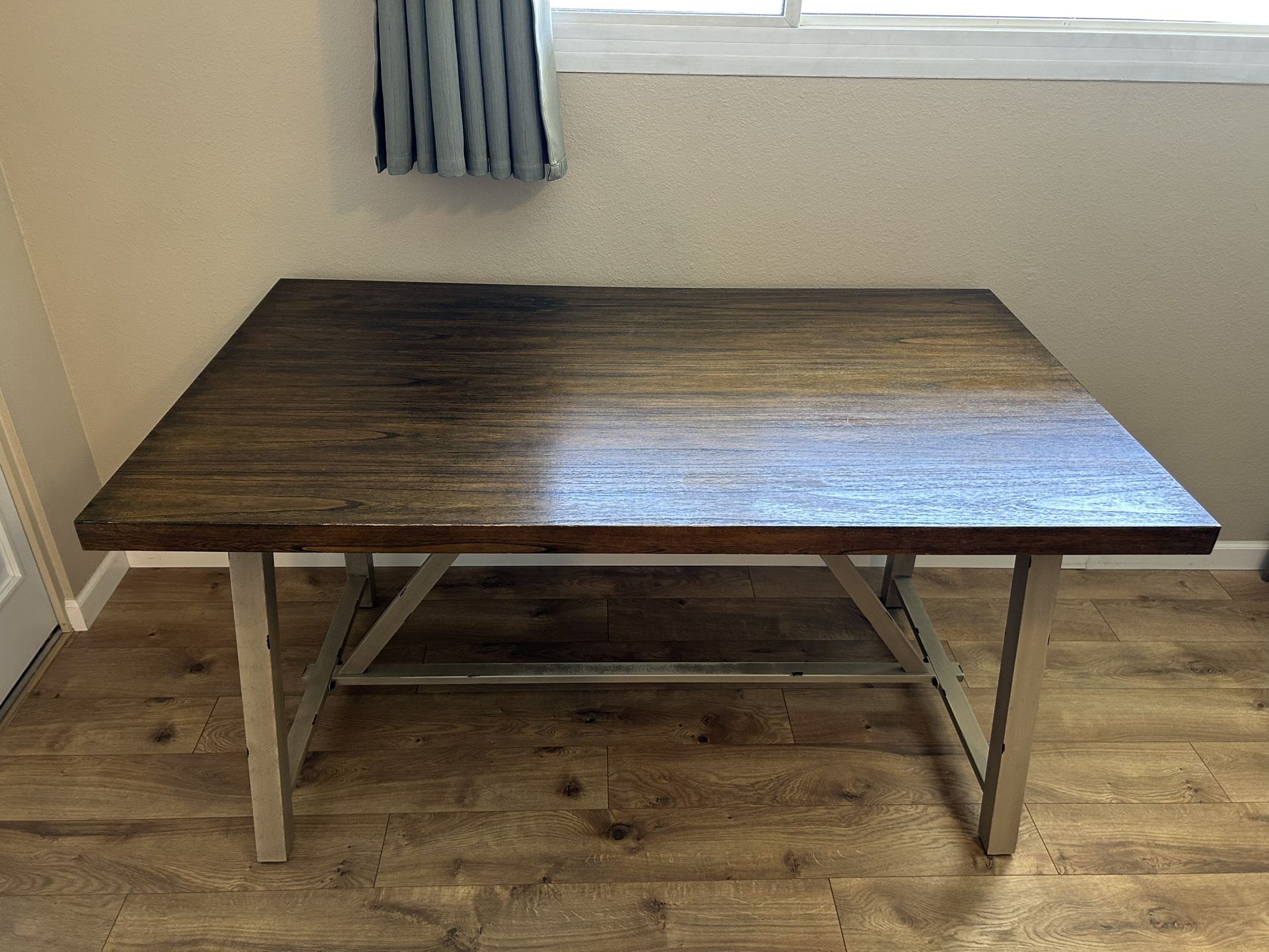 Wood And Metal Dining Table