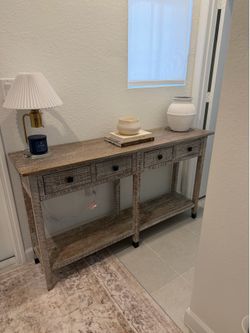Modern Cream Console Table – Like New