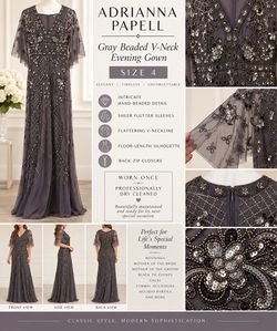 Adrianna Papell Beaded Evening Gown – Size 4
