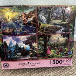 Disney Thomas Kinkade (4) 500 Piece Puzzles
