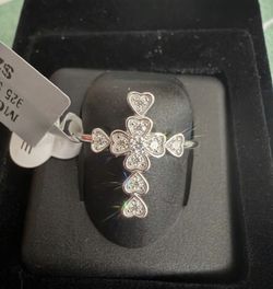 Moissanite Cross Ring 