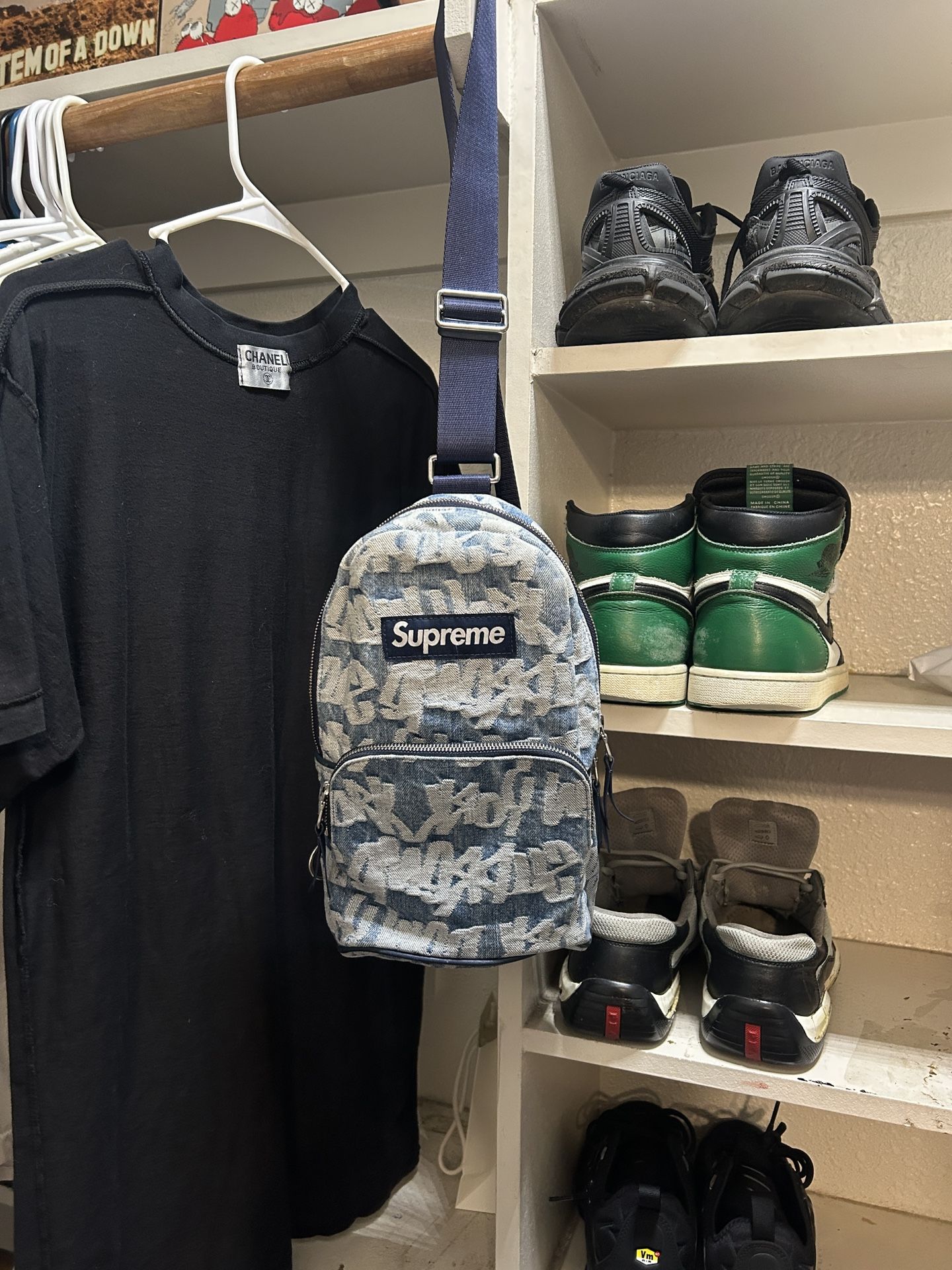 Supreme Fat Tip Jacquard Denim Sling Bag