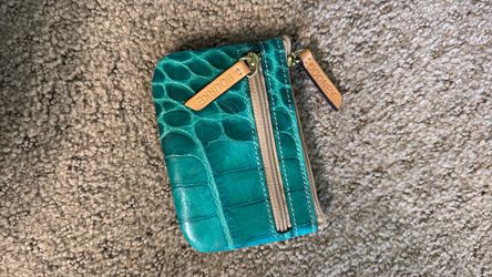 Dooney & Bourke Teal Croc Embossed Zip Pouch