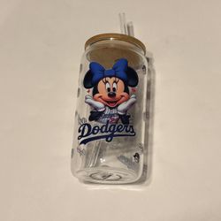 Minnie Dodgers Libby Glass Cup New