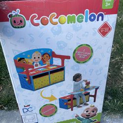 CoComelon 2-in-1 Activity Bench and Desk by Delta Children - Greenguard Gold Certified, Blue