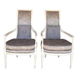 NY: Pair of Antique French Directoire Arm Chairs