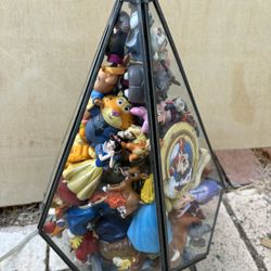 Glass Terrarium Lamp Full Whit Disney Figures Toys70 Total 