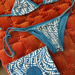 Fendi Bikini Blue Monogram 