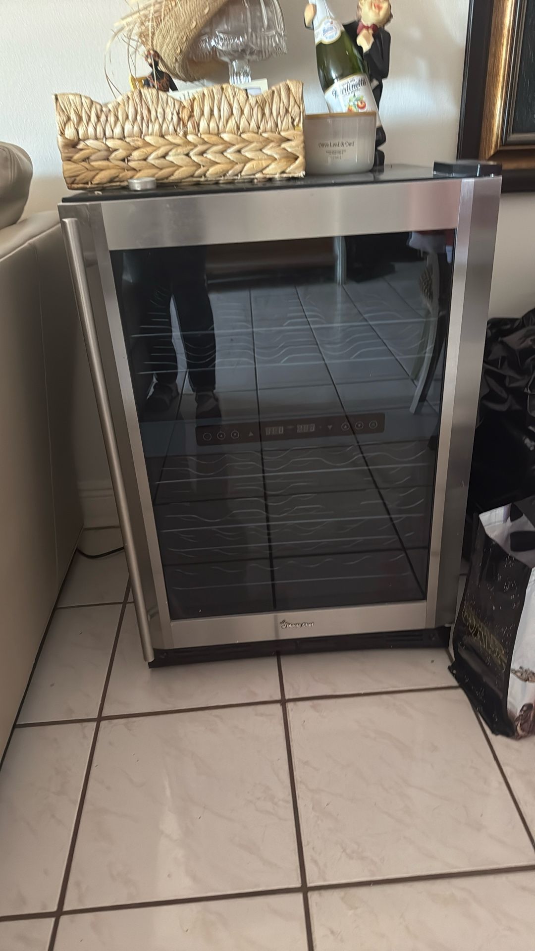 44 Bottle Dual Zone Wine Cooler in Stainless Steel 