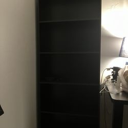 Four six-shelf bookshelves