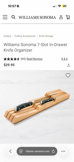 Williams Sonoma 7-Slot In-Drawer Knife Organizer