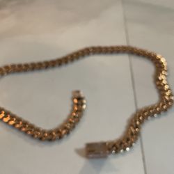 Rose Gold Cuban Link Chain 14mm 26ich