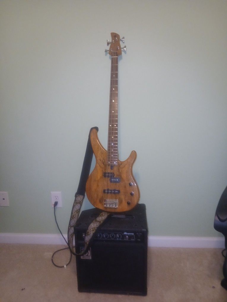 Yamaha Mango Wood Bass & Ampeg Practice Combo Amp