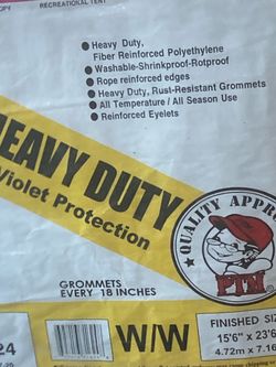 NEW Premium Extra Heavy Duty White Canopy Tarp - 15.5' x 23.5' - UV Protected