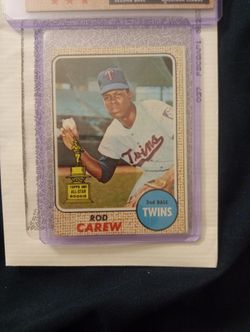 Two Vintage 1968 Topps Baseball Rod Carew cards#80 Milton Bradley and #363 EX MT+