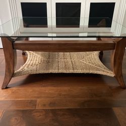 Contemporary Glass Coffee Table And Side Table