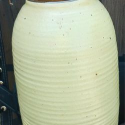 ANTIQUE Architectural Pottery Lamp in Ribbed Oatmeal Glaze by Schiller/Cordray