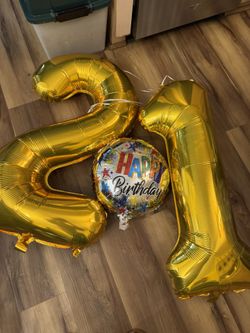 12 Or 21 Or 1 Or 2 Bday Balloons Large
