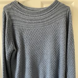 Women’s Plus Size XXL Sweater XXL Blue Textured Knit Long Sleeve Pullover