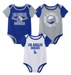 Los Angeles Dodgers NIT Boys Multi Color Cotton 3pk Onesie