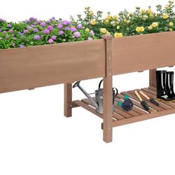 New Raised Garden Bed with Legs Wooden Planter Box for Outdoor Gardening 
