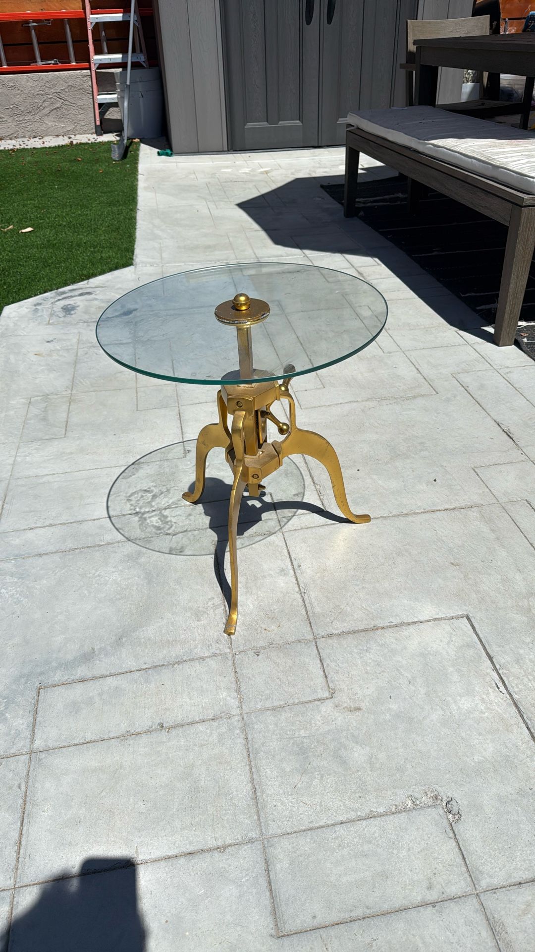 Adjustable Glass End Table