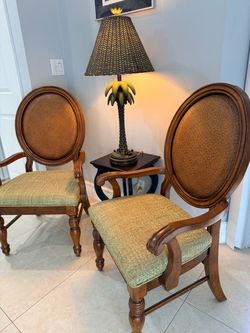 TODAY! Pair of Tropical style arm CHAIRS