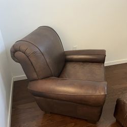 Leather Chair With Ottoman 